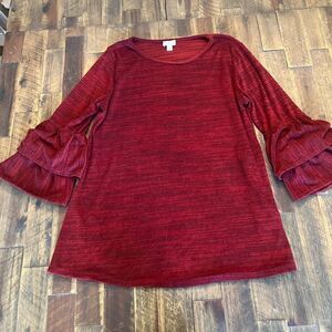 Emberly bell ruffle sleeve tunic size medium